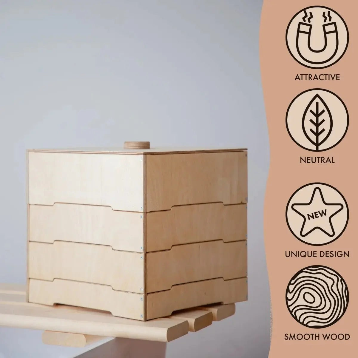Wooden Storage/Sorter for LEGO® - Beige-4