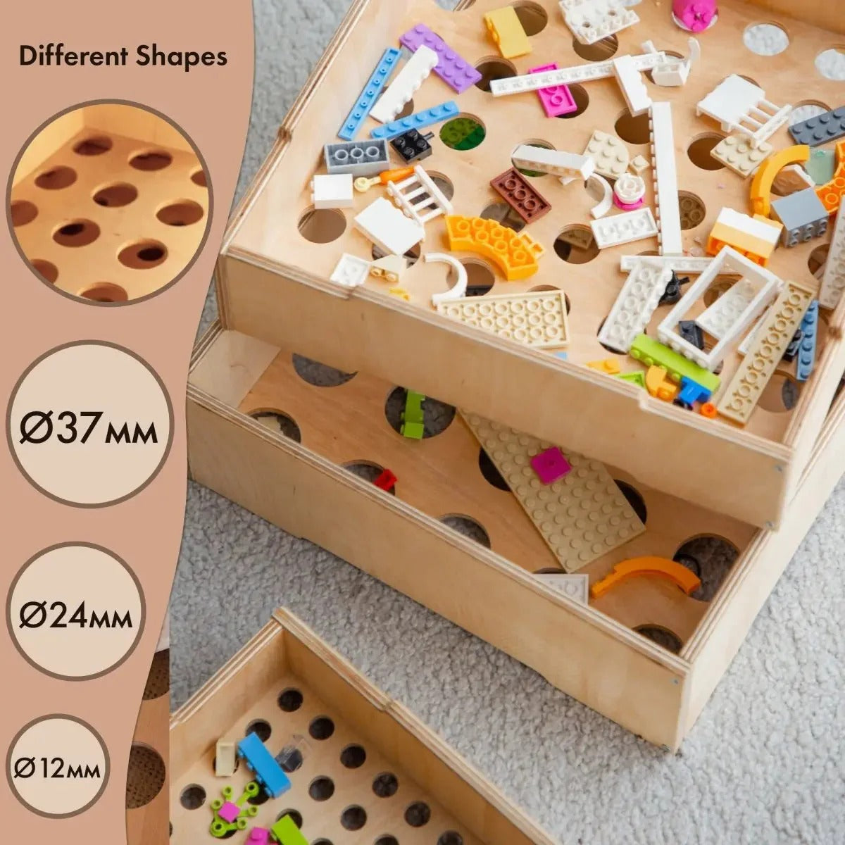 Wooden Storage/Sorter for LEGO® - Beige-3