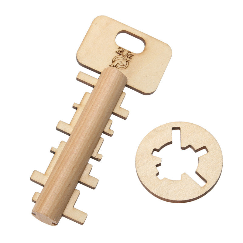 Bamboo Educational Lock and Key Toy-0