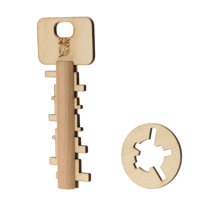 Bamboo Educational Lock and Key Toy-1