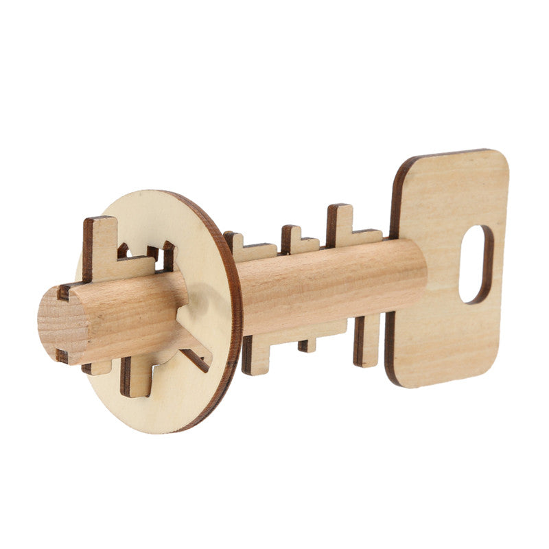 Bamboo Educational Lock and Key Toy-2