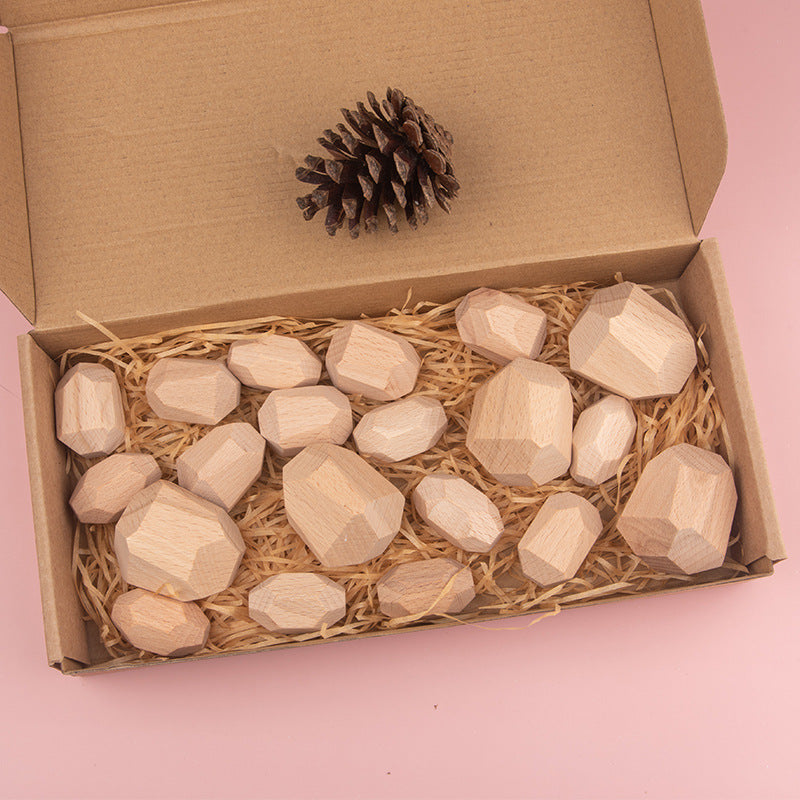 Colorful Wooden Stacking Stones Educational Jenga Toy Set-8