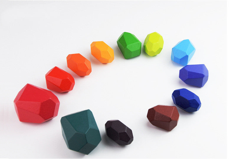 Colorful Wooden Stacking Stones Educational Jenga Toy Set-11