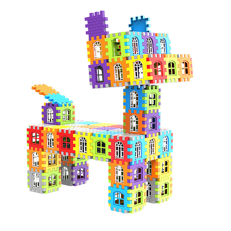 Educational Large Particle Square Plastic Building Blocks for Children-1