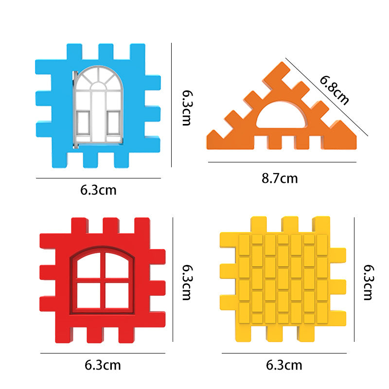 Educational Large Particle Square Plastic Building Blocks for Children-2