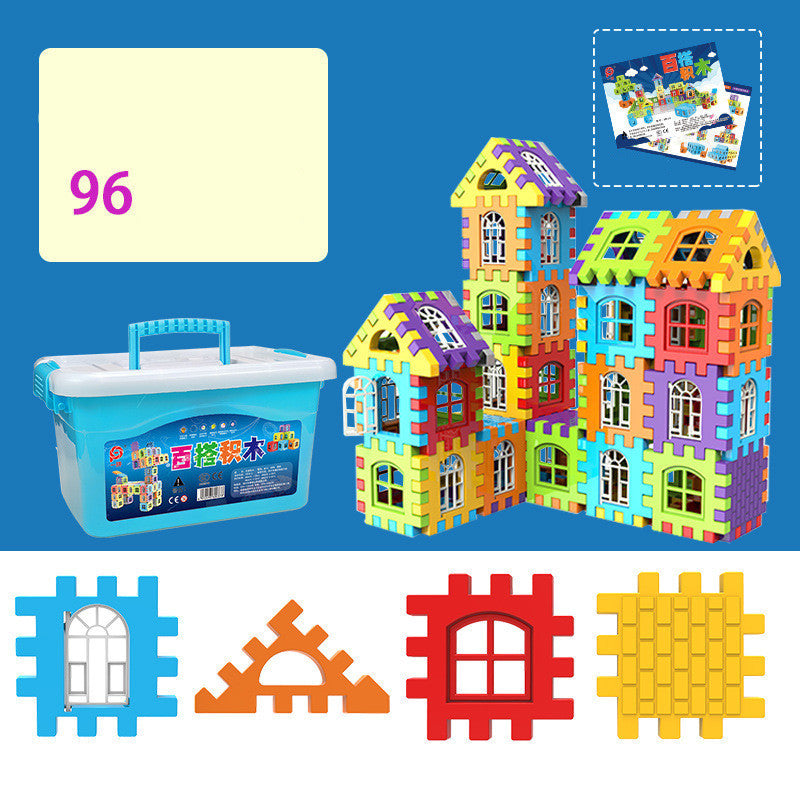 Educational Large Particle Square Plastic Building Blocks for Children-5
