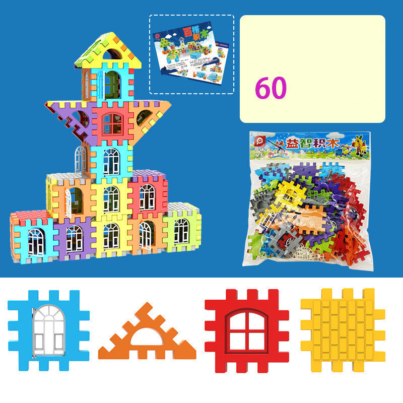 Educational Large Particle Square Plastic Building Blocks for Children-6