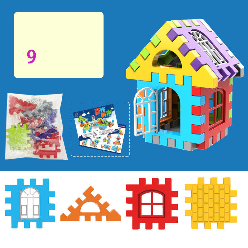 Educational Large Particle Square Plastic Building Blocks for Children-7