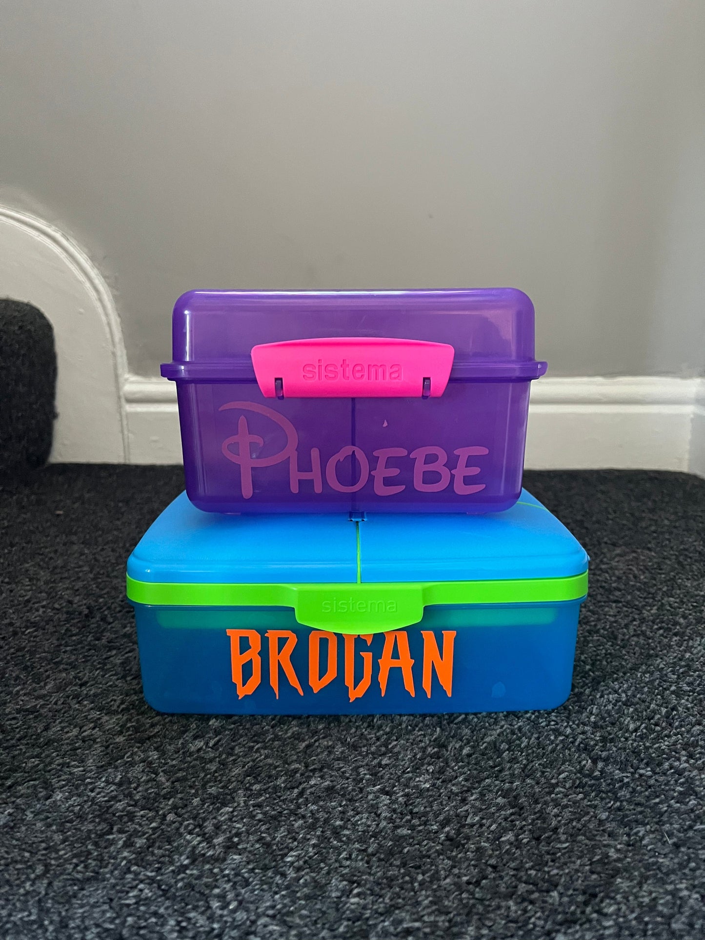 Personalised Name Set Of 2 School Water Bottle & Lunch Box Sticker Labels-2