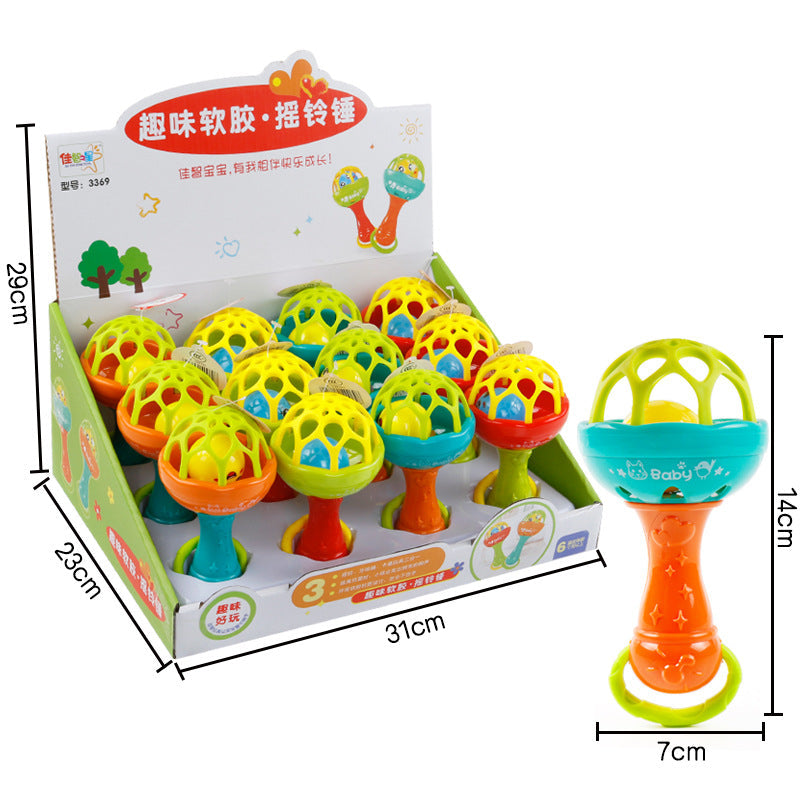 Intelligence Grasping Gums Plastic Hand Bell Rattle-1