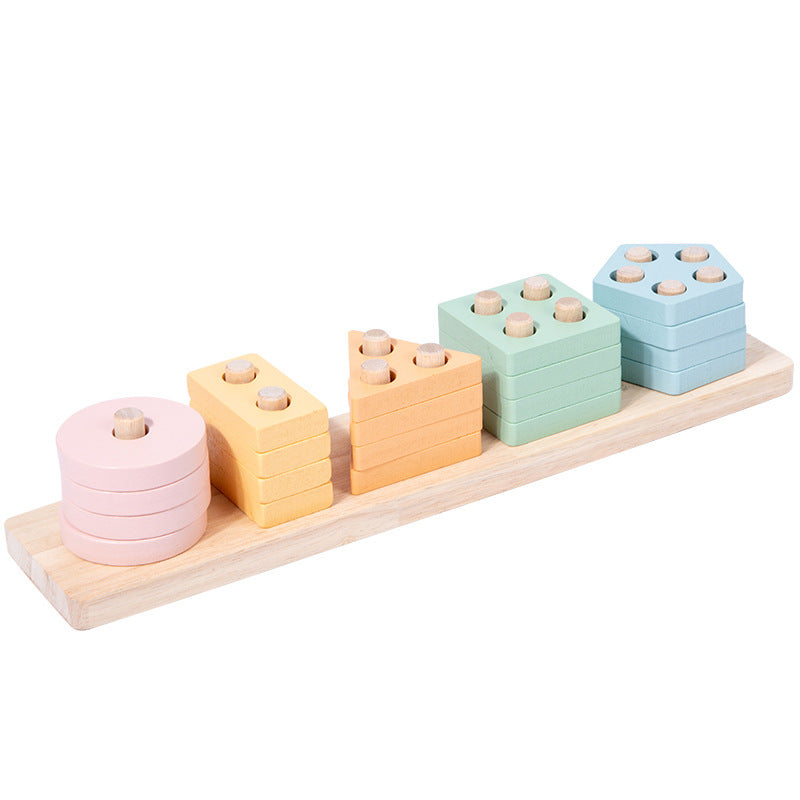 Montessori Geometric Shape Wooden Educational Toy Set for Children-1