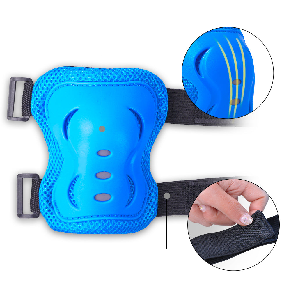 Bright Blue - Kids Protective Gear for Elbows, Knees & Wrists-1