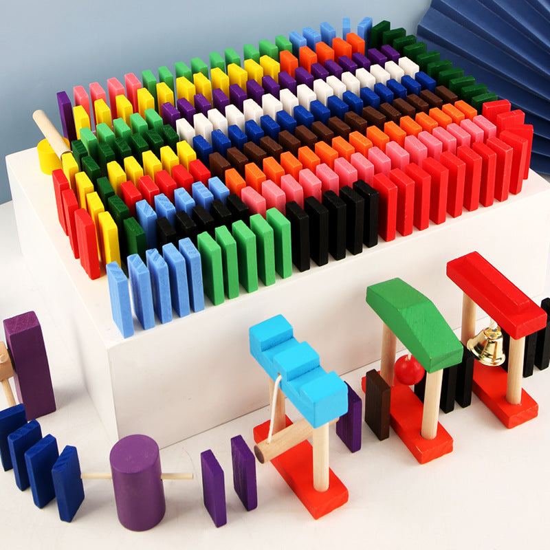 Rainbow Domino Building Set with 12 Bright Colors-0