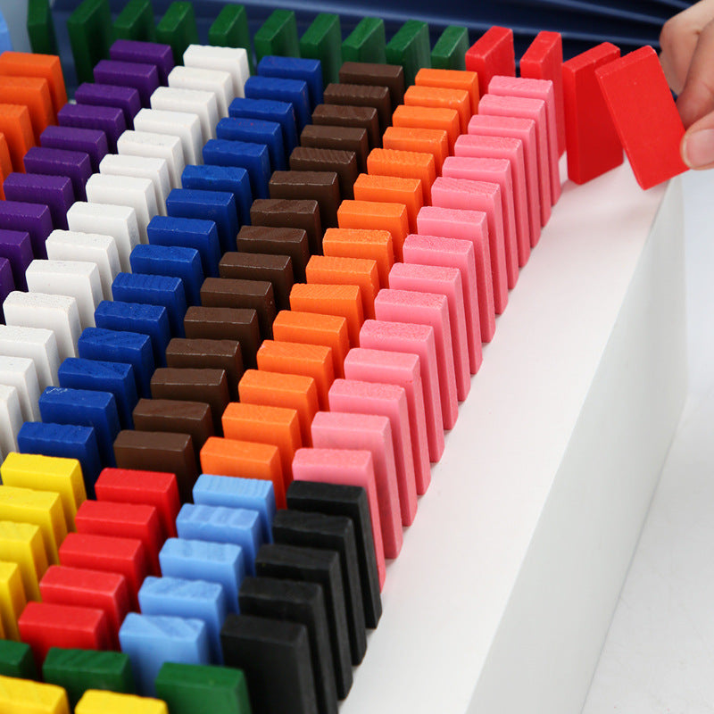 Rainbow Domino Building Set with 12 Bright Colors-2
