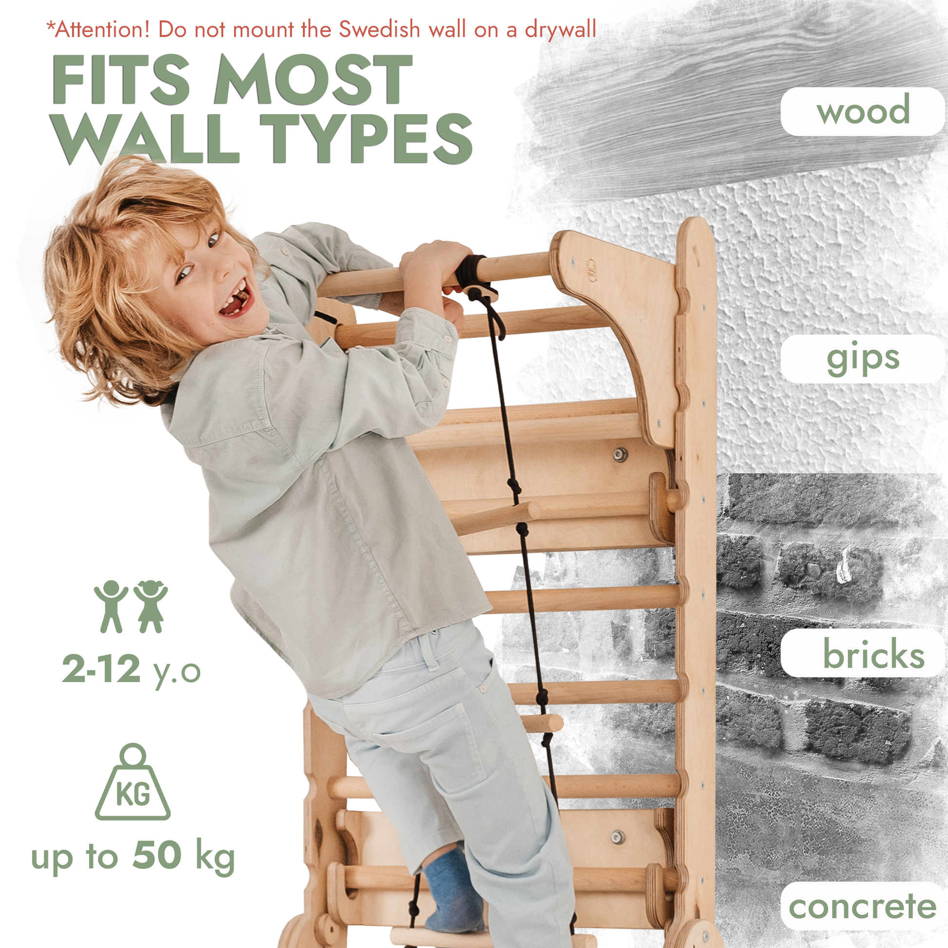 5in1 Swedish Ladder for Kids – Transforms into Pikler Triangle, Slide, Swing & Art Add-on-4