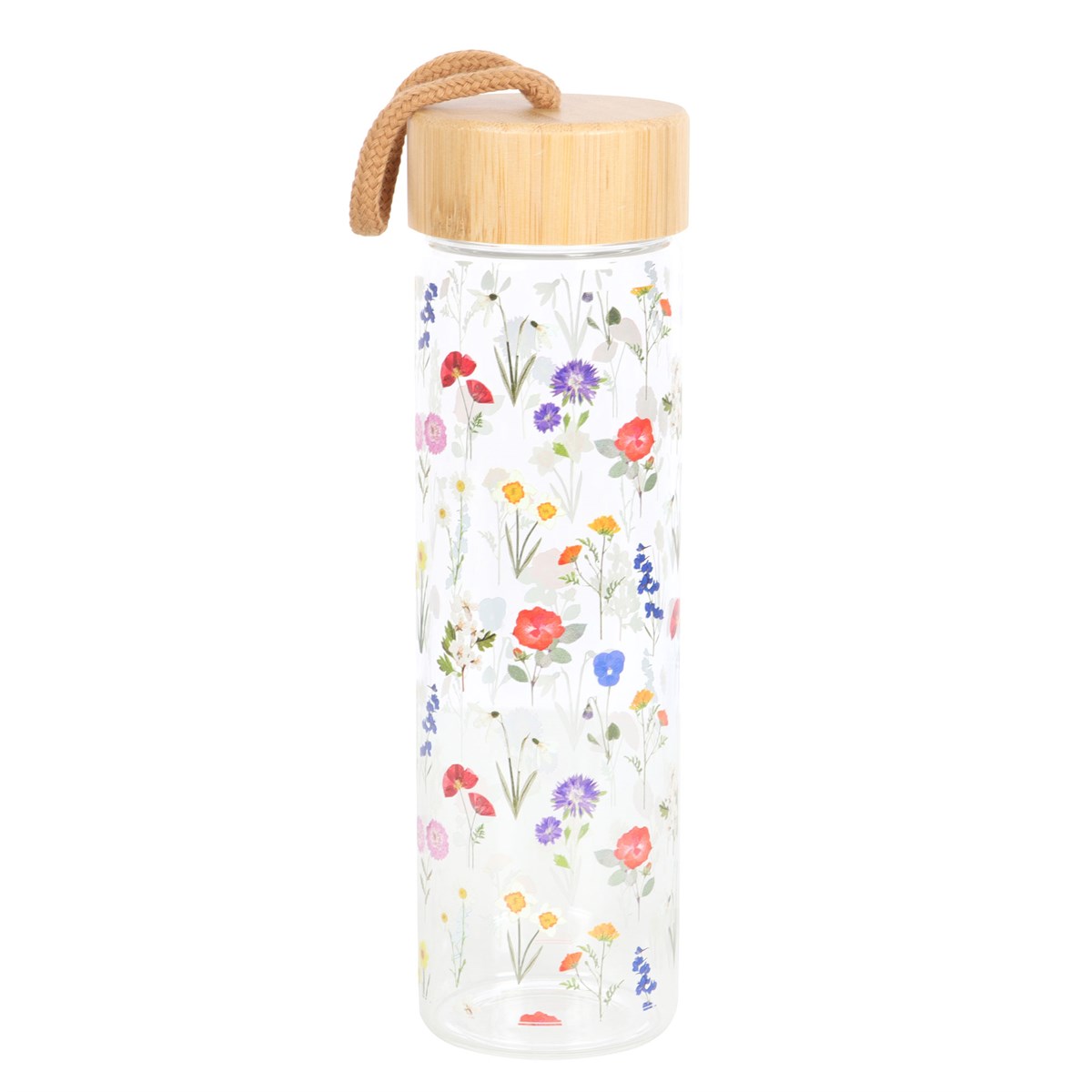 Wildflower Glass And Bamboo Water Bottle-3