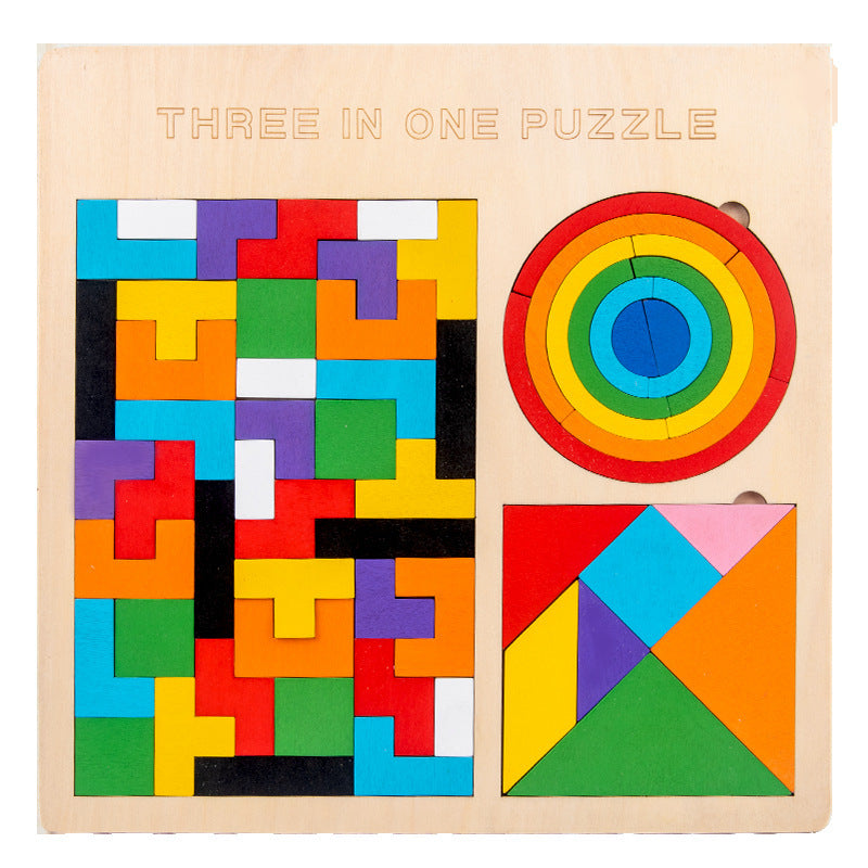 Wooden Tetris Puzzle Educational Toy for Kids-4