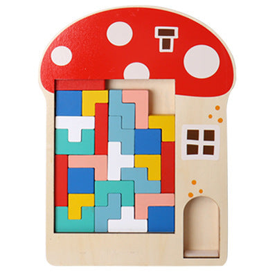 Wooden Tetris Puzzle Educational Toy for Kids-19