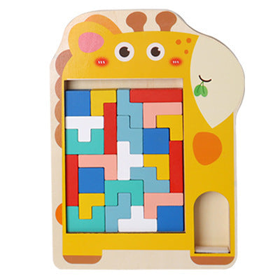 Wooden Tetris Puzzle Educational Toy for Kids-21