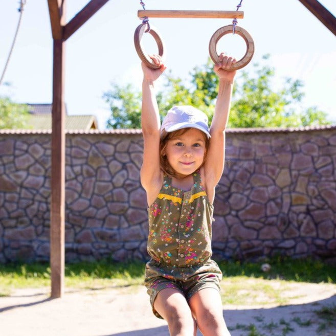 Trapeze swing bar with rings-1