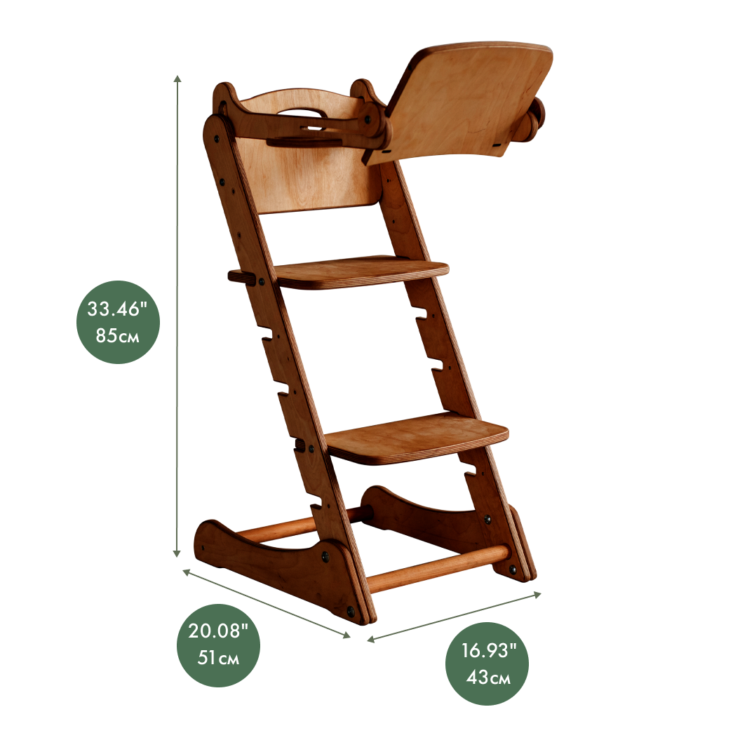 Growing Chair for Babies – Kitchen Helper Tower - Chocolate-1
