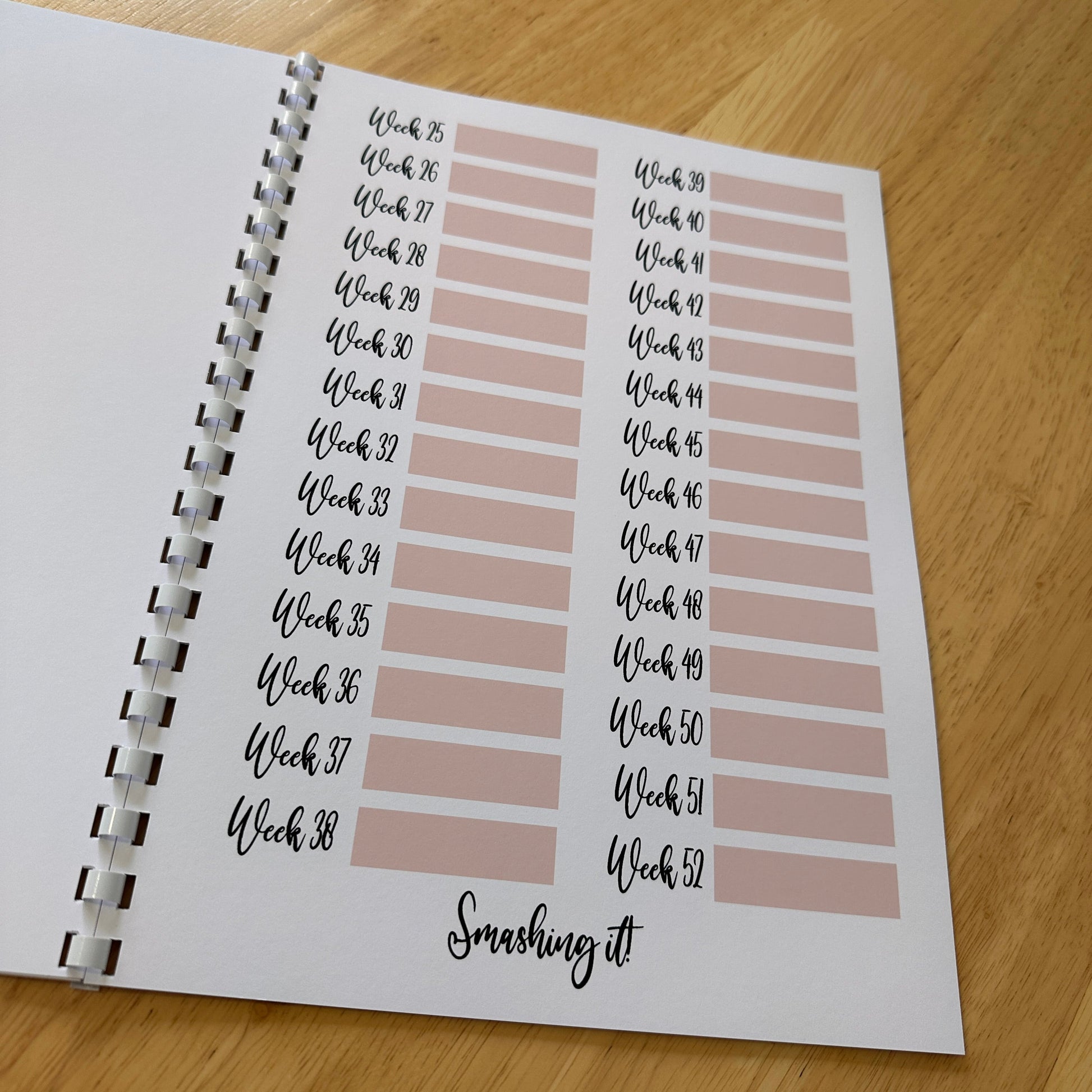 Binded Rose Gold Pink Pretty Weight Loss & Diet Tracker Journal A4 Diary - Up To 1 Year Measurements Goals Weigh Ins + Lots MORE!-4