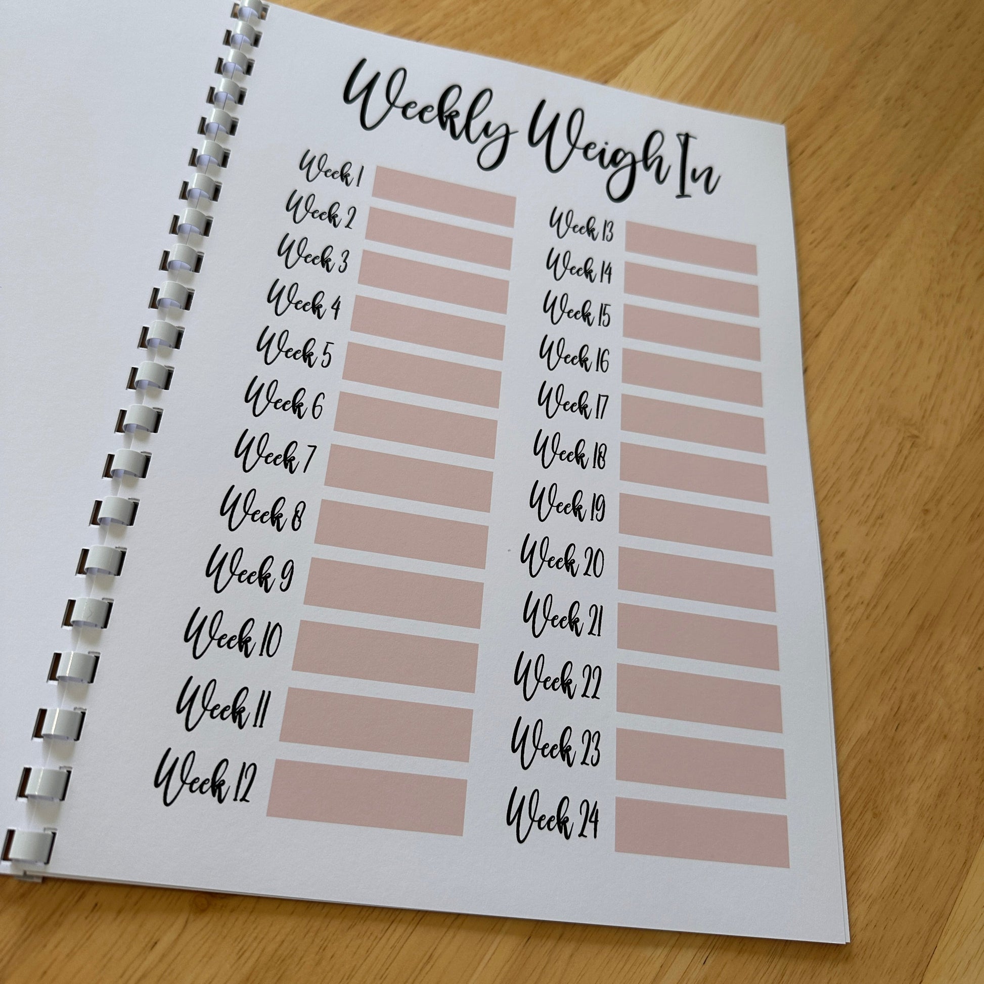 Binded Rose Gold Pink Pretty Weight Loss & Diet Tracker Journal A4 Diary - Up To 1 Year Measurements Goals Weigh Ins + Lots MORE!-3