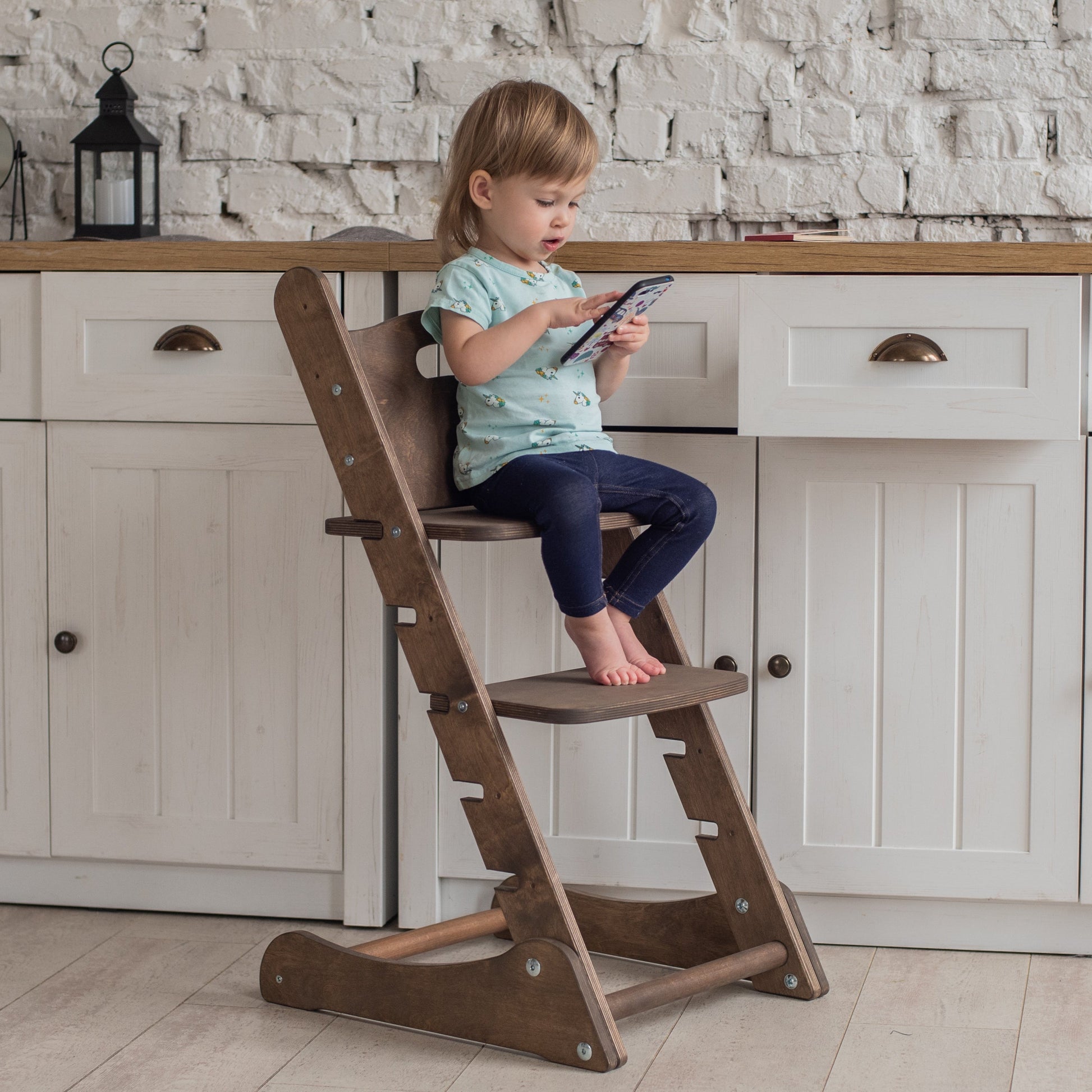 Growing Chair for Babies – Kitchen Helper Tower - Chocolate-3