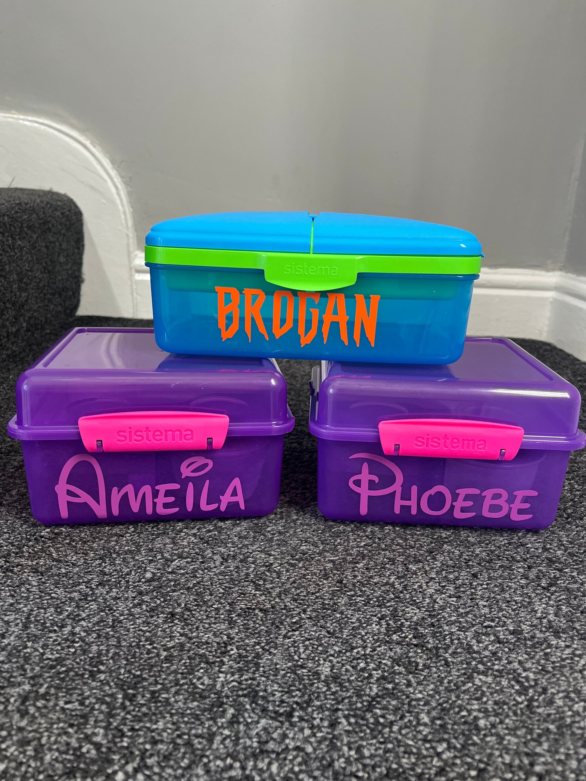 Personalised Name Set Of 2 School Water Bottle & Lunch Box Sticker Labels-3