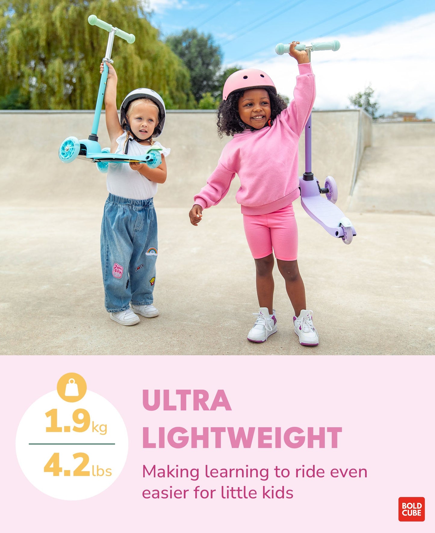 Pink & Yellow - Teeny 3 Wheel Scooter-4